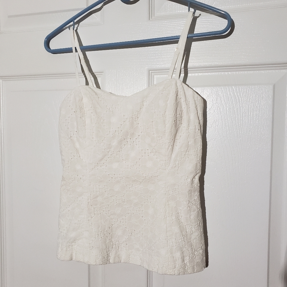 Lilly Pulitzer floral eyelet tank top